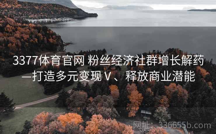 3377体育官网 粉丝经济社群增长解药—打造多元变现Ⅴ、释放商业潜能